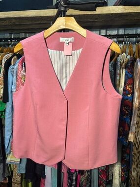 Ovi Rose-Pink Sleeveless V-Neck Tunic Top